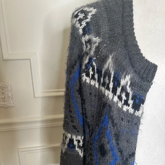 Free People Oversized Frosted Fair Isle Cardigan Jacket - Picture 8 of 10